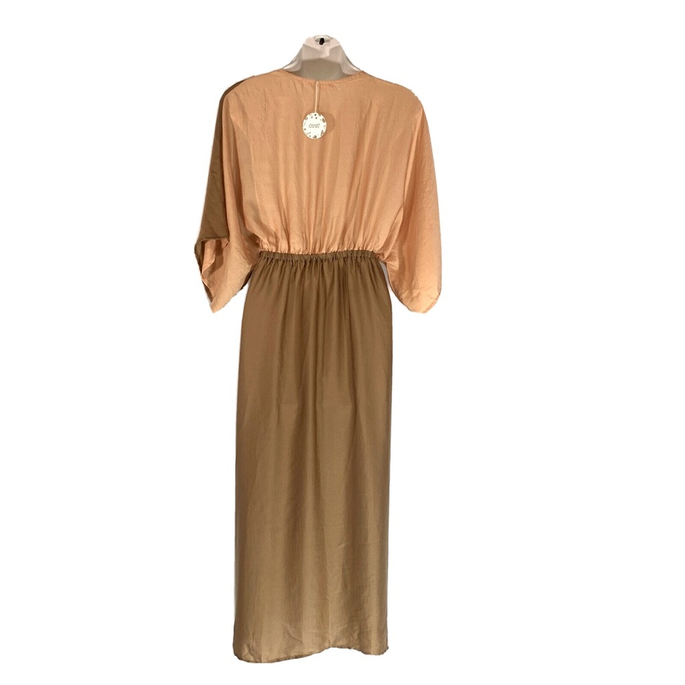 ODDY Tan and Brown Long Sleeve Dress
